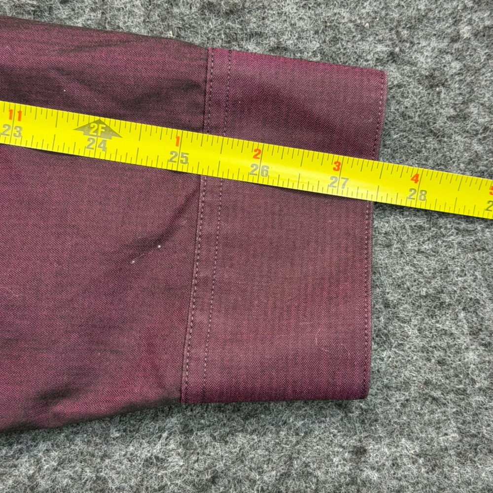 Calvin Klein Dress Shirt Mens XL Purple Steel+ Slim Fit Herringbone Cotton - Picture 9 of 9